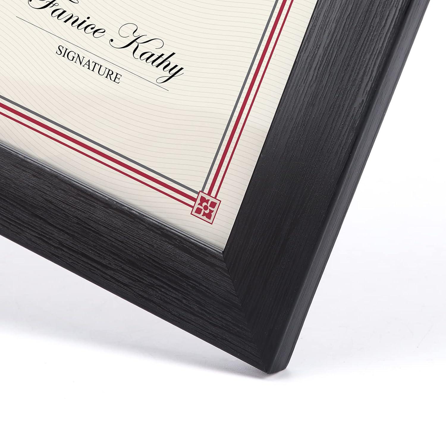 DesignOvation Corporate Document Frame Made to Display Standard Certificates, Black 8.5x11, Set of 12 Ready To Use Horizontally or Vertically