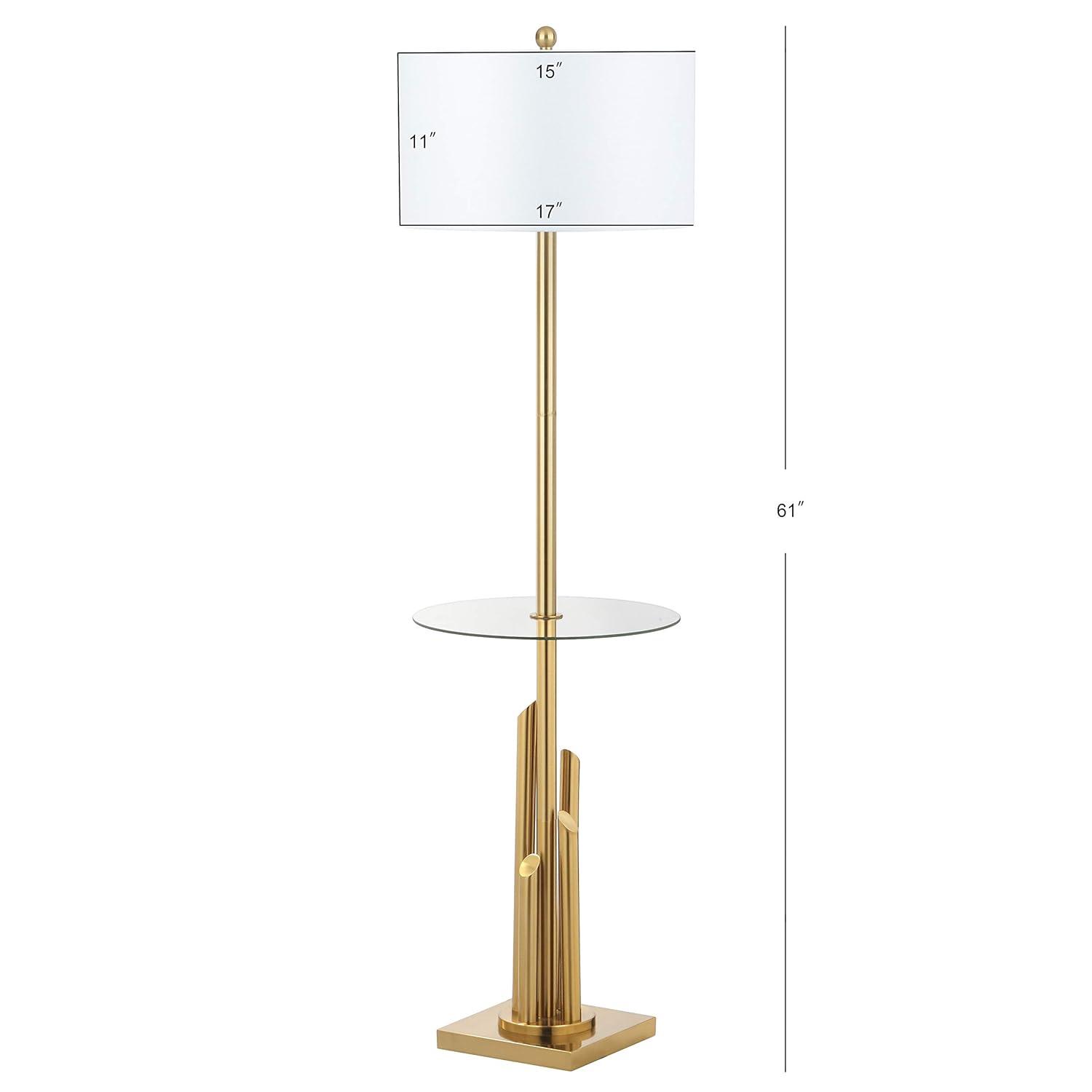 Ambrosio Floor Lamp Side Table - FLL4009 - Brass - Safavieh