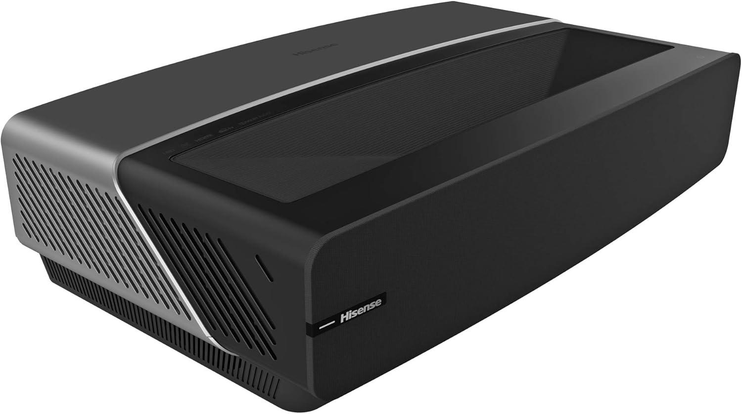 Hisense Laser TV 120L5F - DLP projector - laser/phosphor - 2700 lumens - 3840 x 2160 - 16:9 - 4K - ultra short-throw lens - IEEE 802.11a/b/g/n/ac wireless / Bluetooth / LAN - gray, black - with 120" projection screen