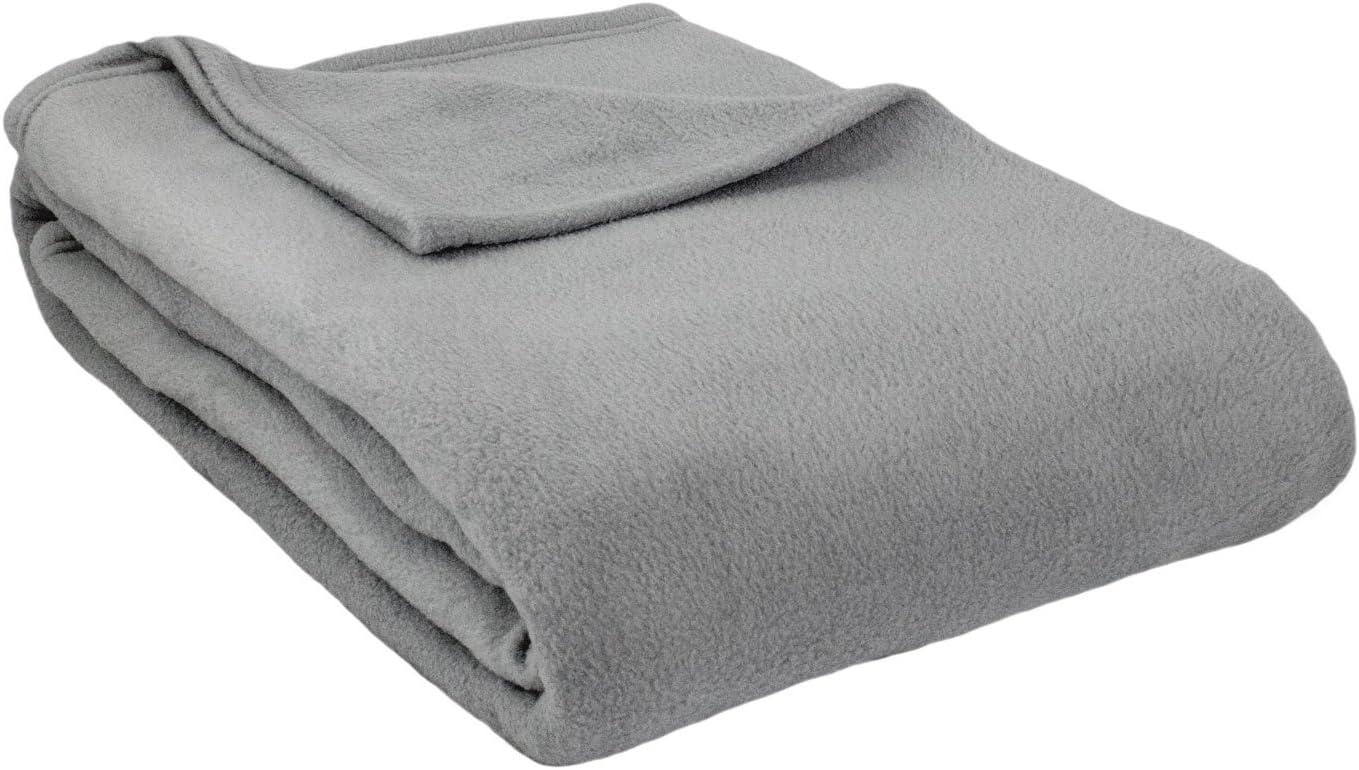 Cozy Home Alta Luxury Hotel Fleece Anti-Pill Lightweight Washable Blanket-Silver-King