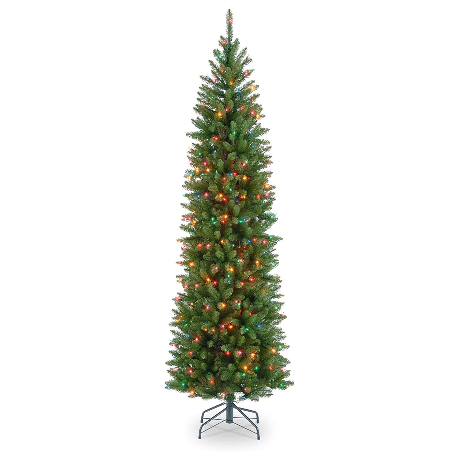 7.5' Prelit Slim Kingswood Fir Artificial Christmas Tree Multicolor Lights - National Tree Company