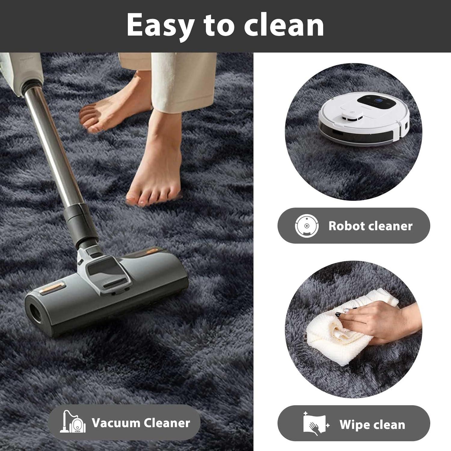 Noahas Fluffy Shaggy Rugs, 5x8 Feet Purple Plush Rugs for Girls Bedroom, Soft Kids Room Carpets, Large Bedside Rug, Upgrade Non-Slip Rugs for Children Nursery Dorm Home Decor, Purple