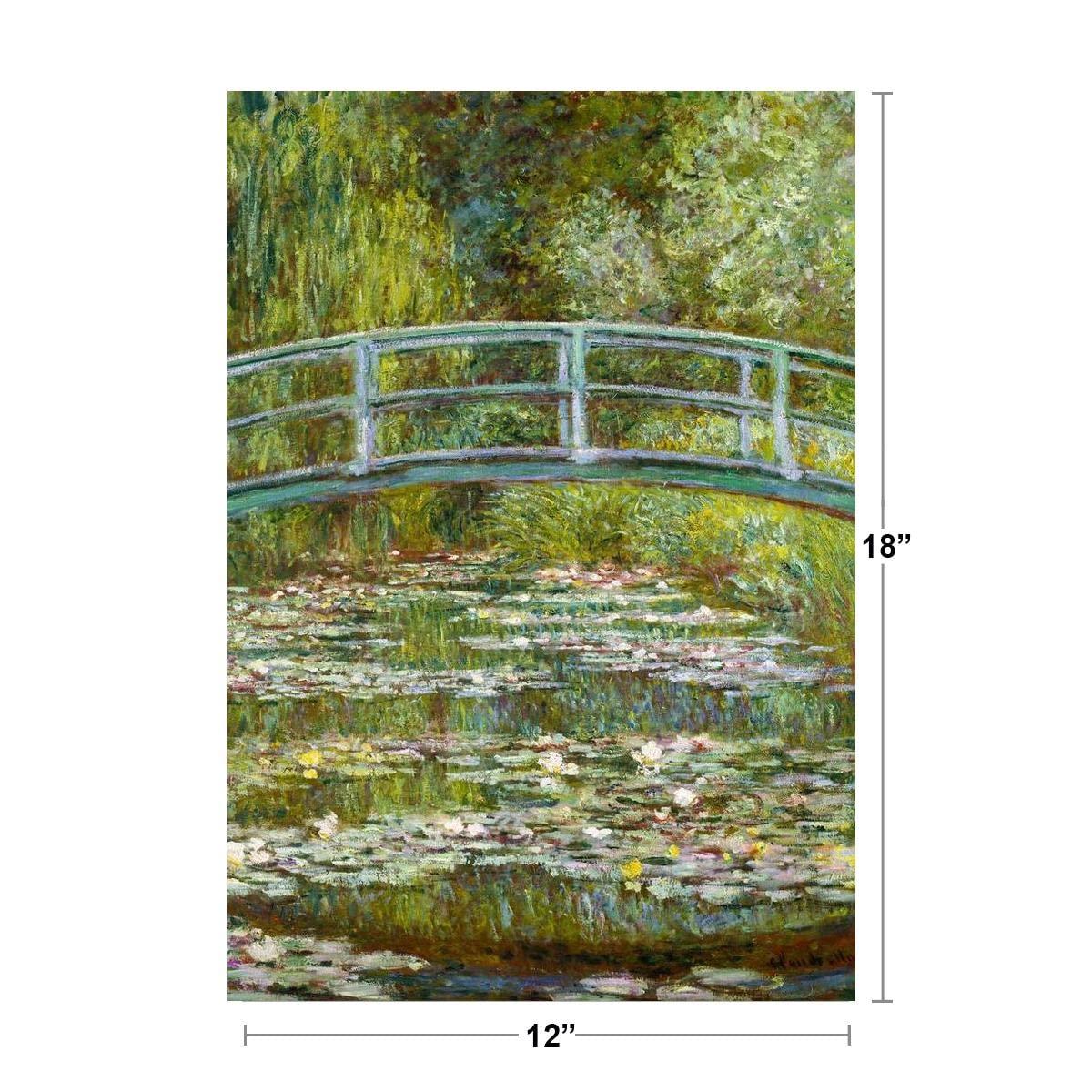 Claude Monet The Water Lily Pond Japanese Bridge Impressionist Art Posters Claude Monet Prints Nature Landscape Painting Claude Monet Wall Art French Cool Wall Art Print Poster 12x18