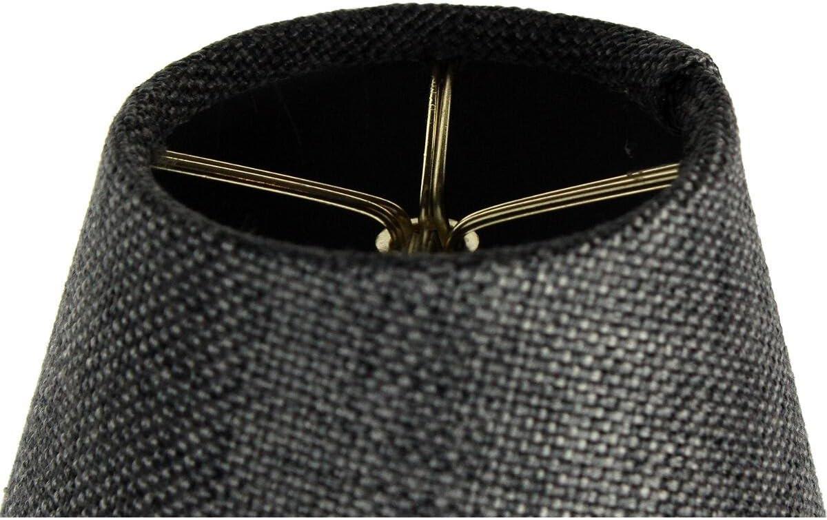 3x5x4 Granite Grey Burlap Candelabra Clip-on Lampshade - Perfect for chandeliers, foyer lights, and wall sconces -Small, Grey