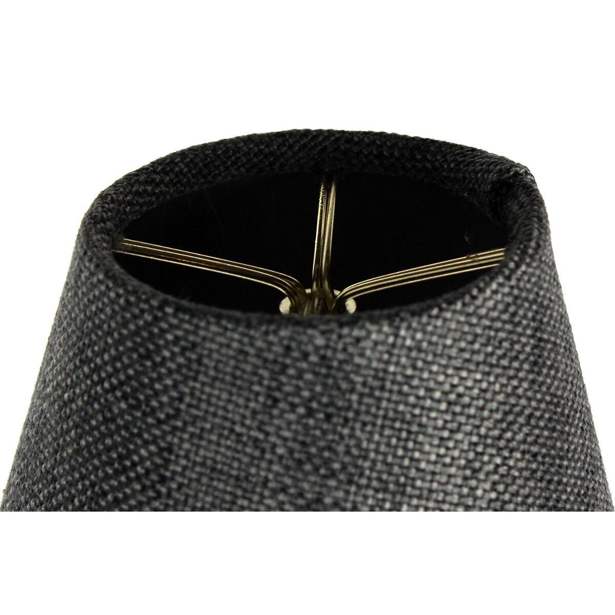3x5x4 Granite Grey Burlap Candelabra Clip-on Lampshade - Perfect for chandeliers, foyer lights, and wall sconces -Small, Grey