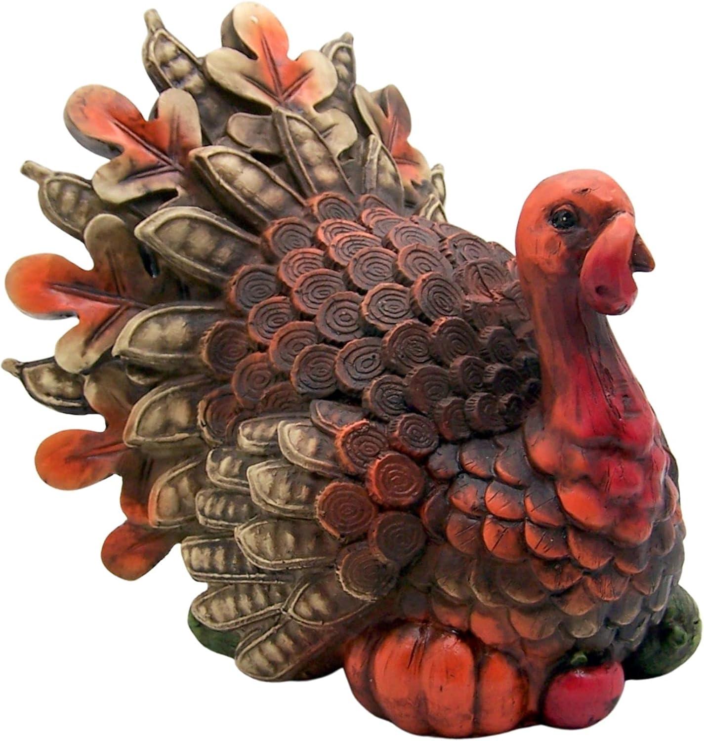 Rustic Autumn Resin Turkey Table Figurine