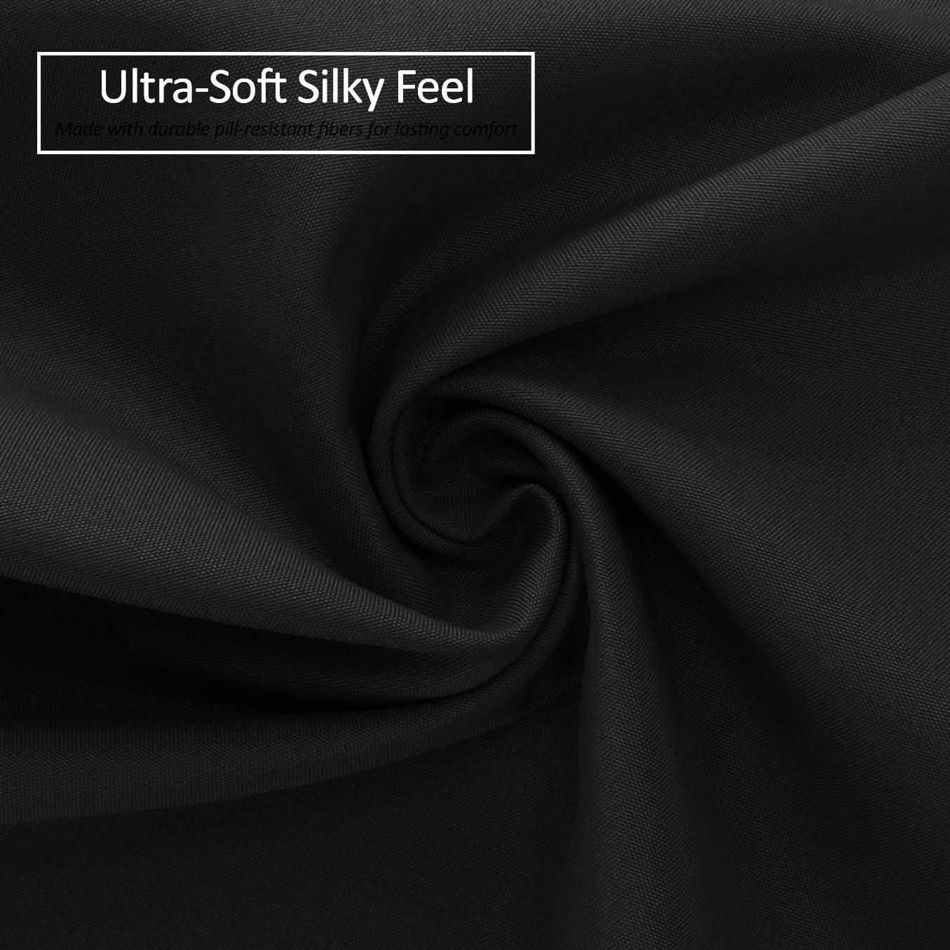 Nestl Pillow Sham Set of 2, Premium 1800 Series Double Brushed Bed Pillow Cases, Black, King 20" X 36"