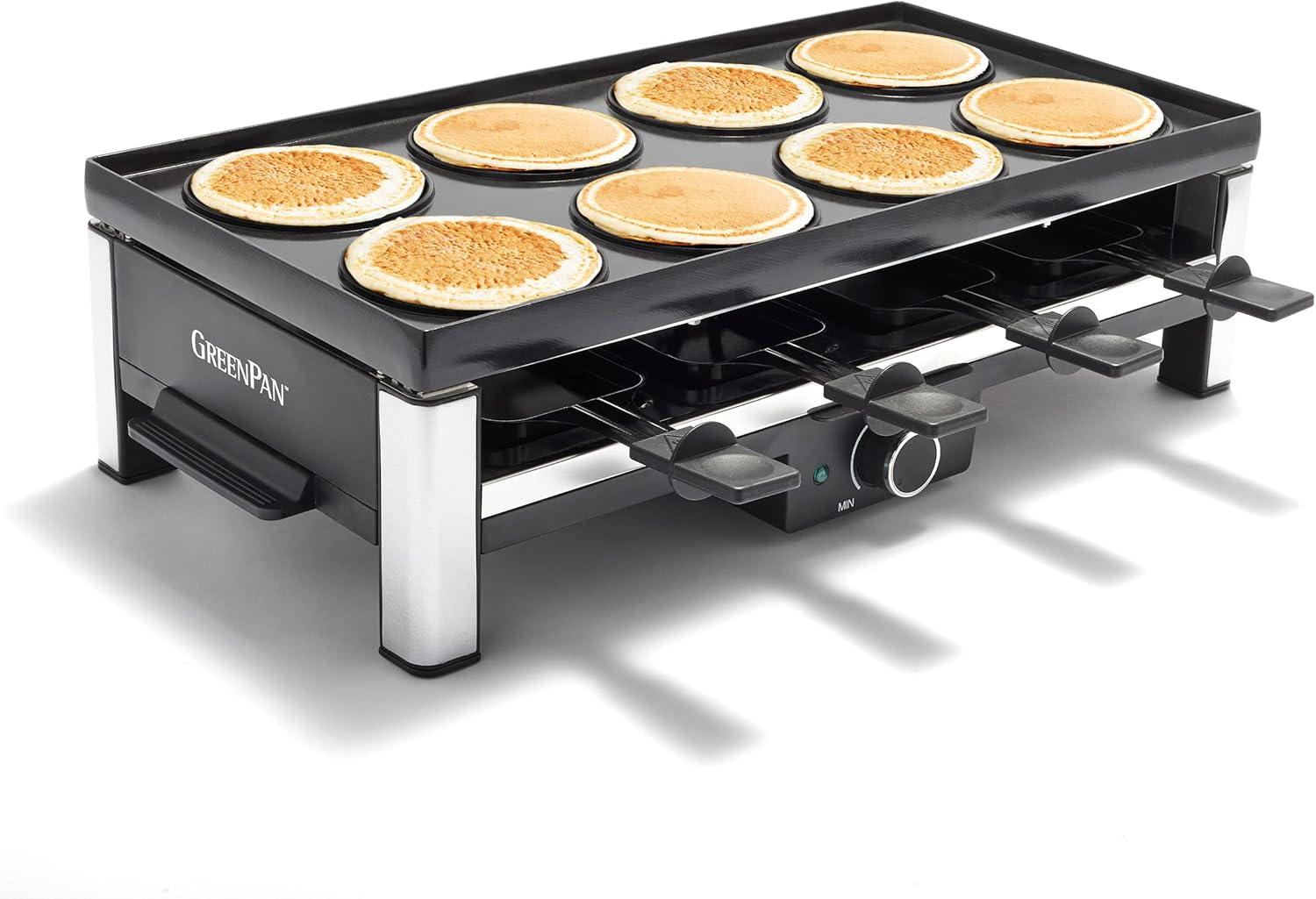 Black Nonstick Electric Griddle with Reversible Grill Plate