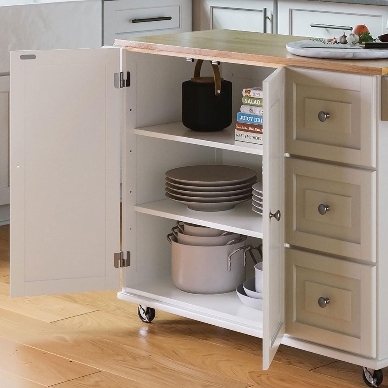 Dolly Madison Kitchen Cart with Wood Top by Homestyles