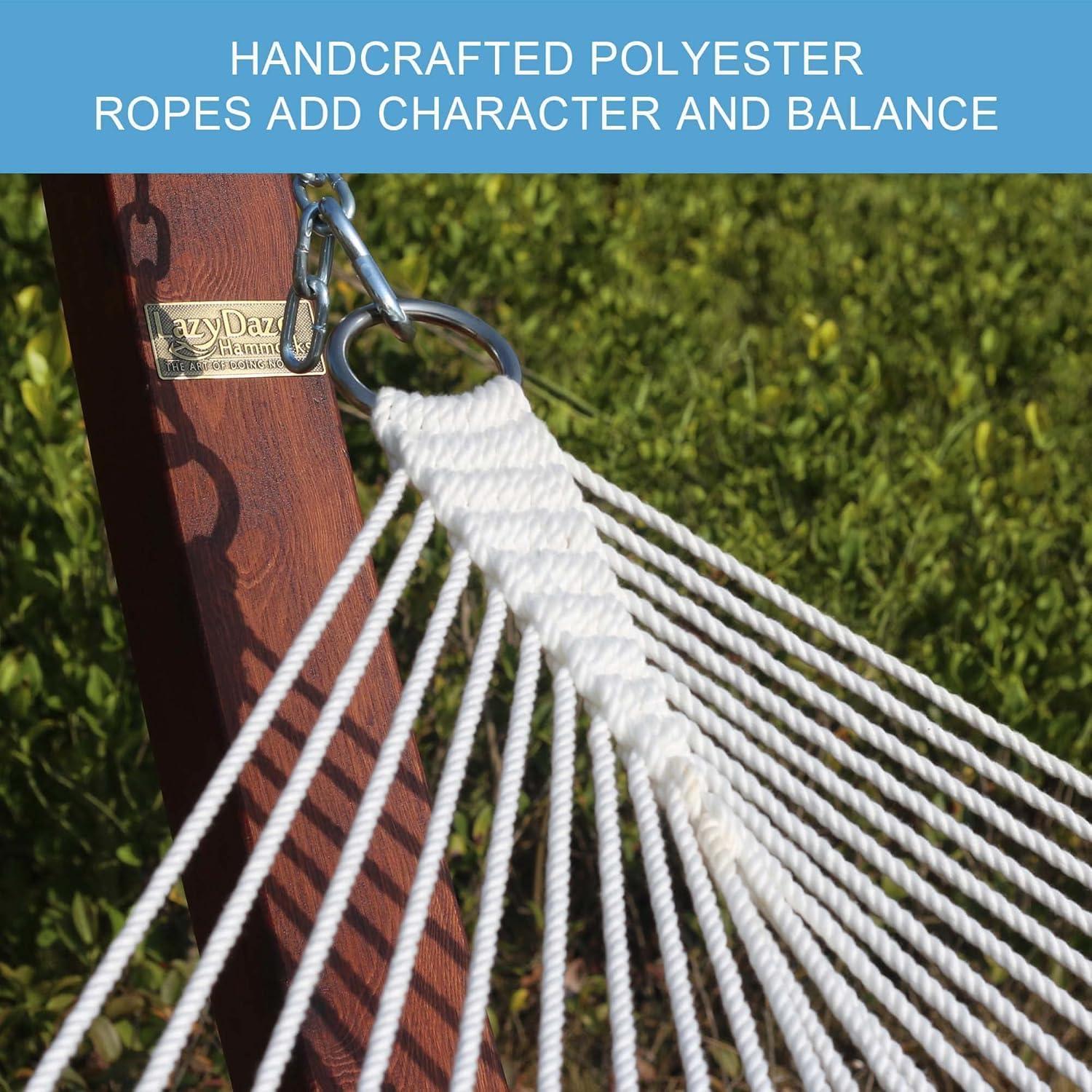 BINO Hammocks 12 FT Double Quilted Fabric Hammock With Spreader Bars And Detachable Pillow, 2 Person Hammock For Outdoor Patio Backyard Poolside, 450 LBS Weight Capacity, Natural