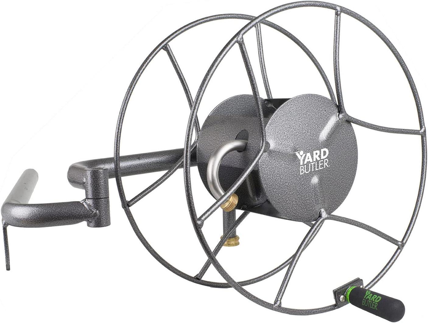 Yard Butler Garden Steel Wall Mounted Swivel Hose Reel