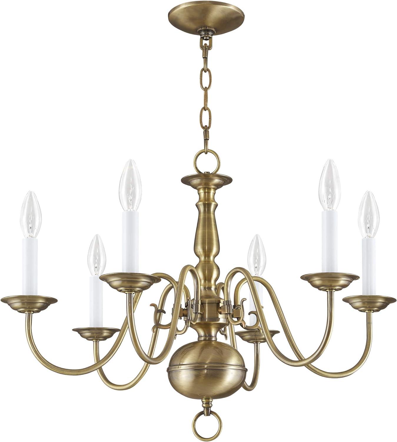 Livex Lighting Williamsburgh 6 - Light Chandelier in  Antique Brass