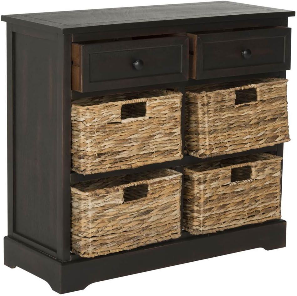 Herman Storage Unit with Wicker Baskets - Red - Safavieh.