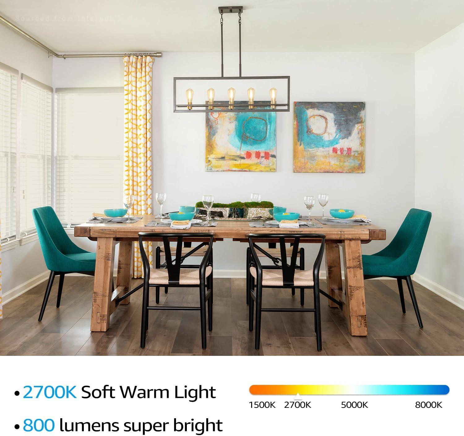 TORCHSTAR 12 Pack Bombilla LED ST64/ST19, Regulable, 7W(75W Equivalente), Bombilla Filamento Vintage, Base Mediana E26, Luz Decorativa Interior, 2700K Blanco Suave