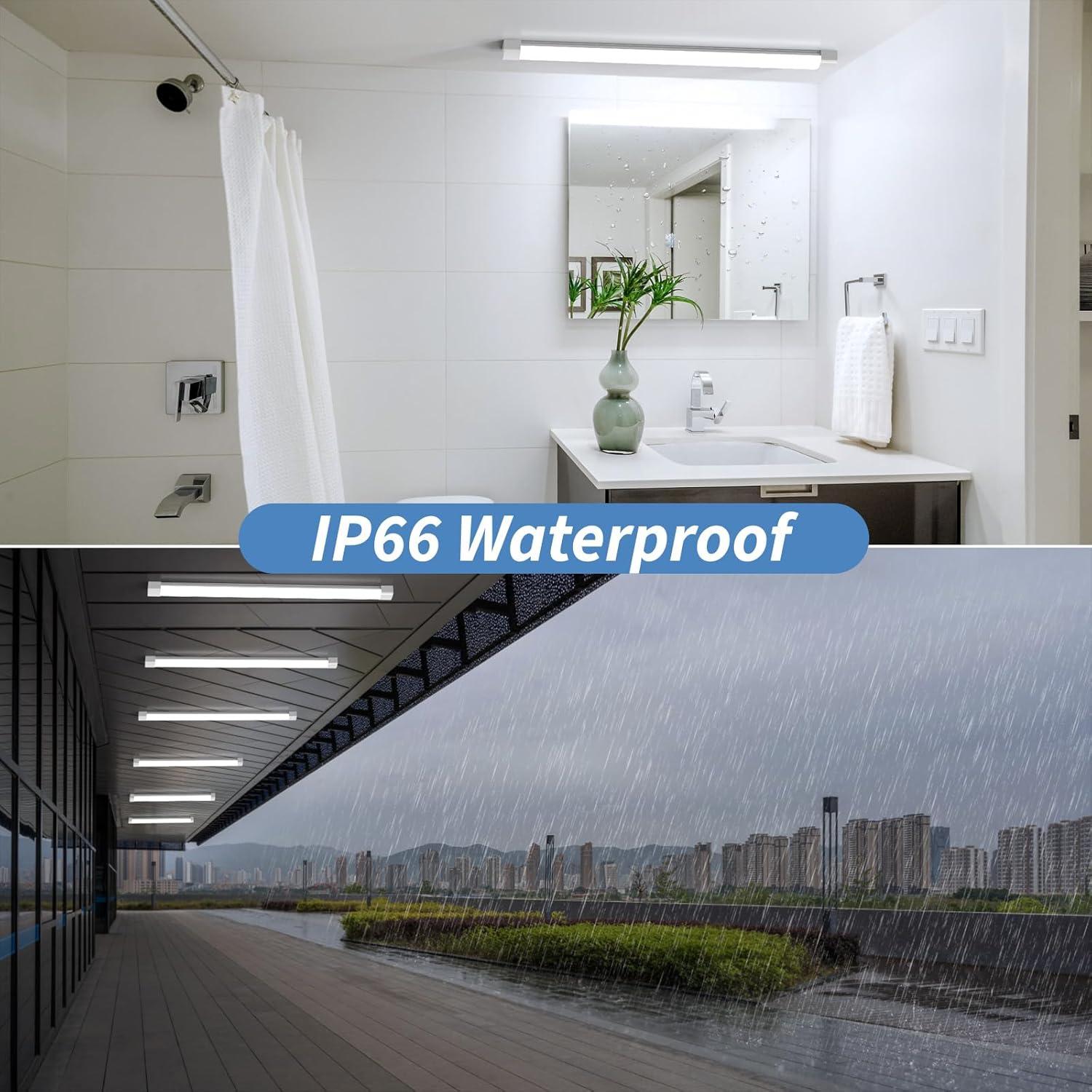 Airand LED Shop Lights for Garage 4FT with Plug, Utility Linkable LED Tube Light 5000K Under Cabinet Lighting,3600 LM LED Ceiling and Closet Light 36W, Corded Electric with ON/Off Switch