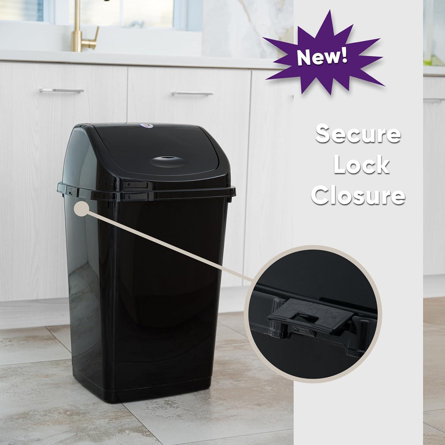 Superio Plastic 13 Gallon Swing Top Trash Can