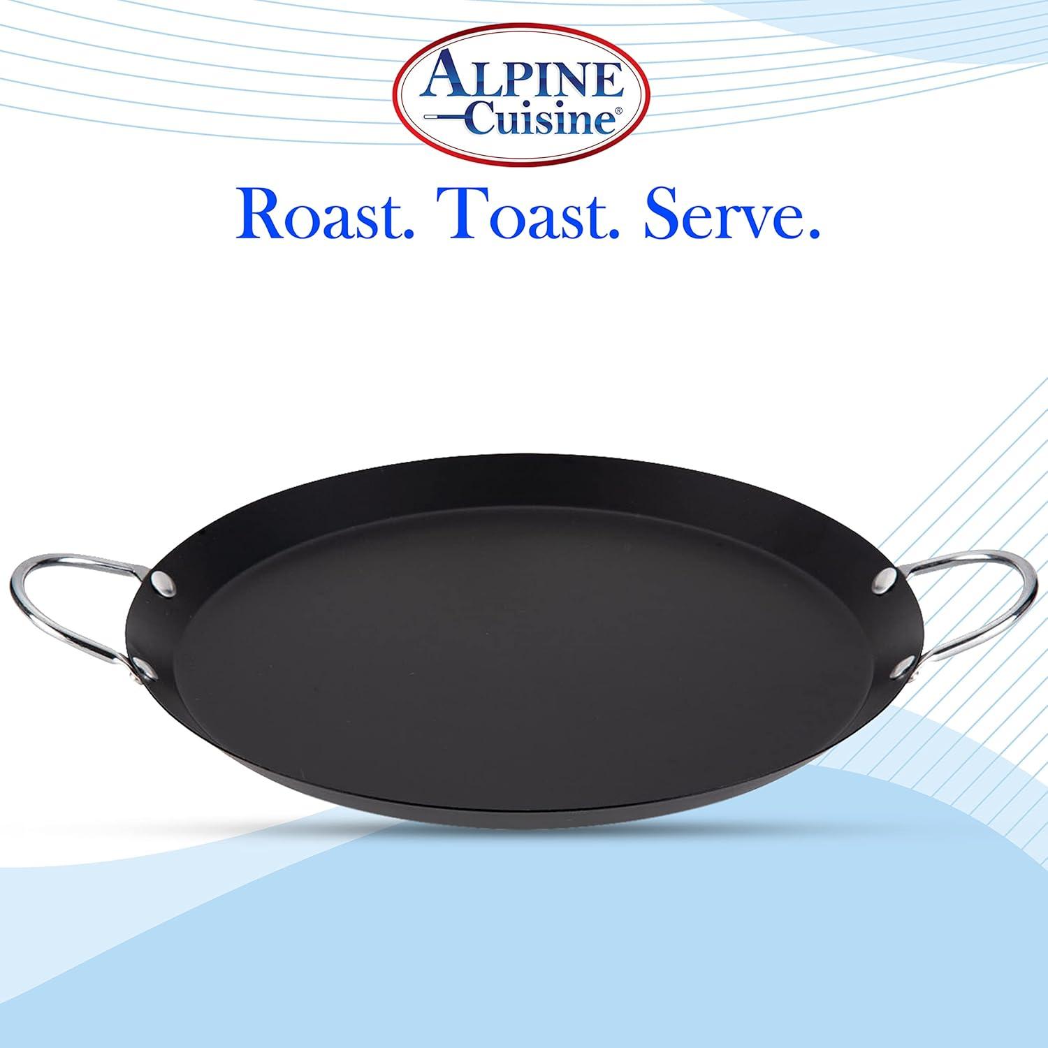 Alpine Cuisine 14 in Round Nonstick Carbon Steel Griddle Pan