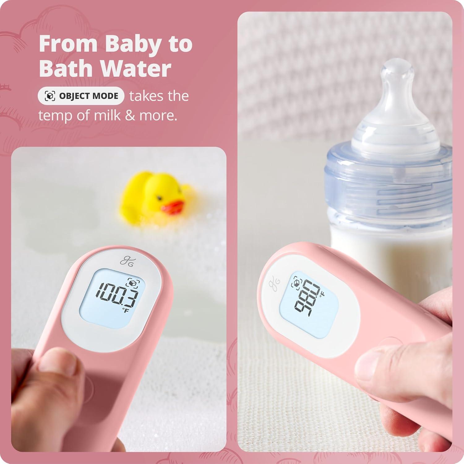 Greater Goods Digital Infrared Forehead Thermometer, Kids and Adults w Backlit Display, Blush Pink