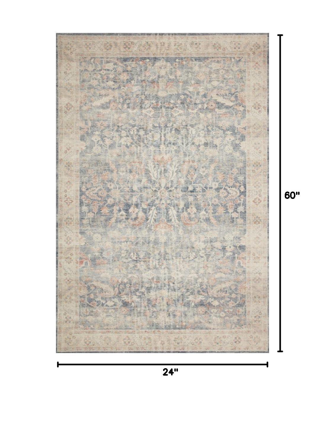 Loloi II Hathaway Printed Oriental Denim / Multi Area Rug