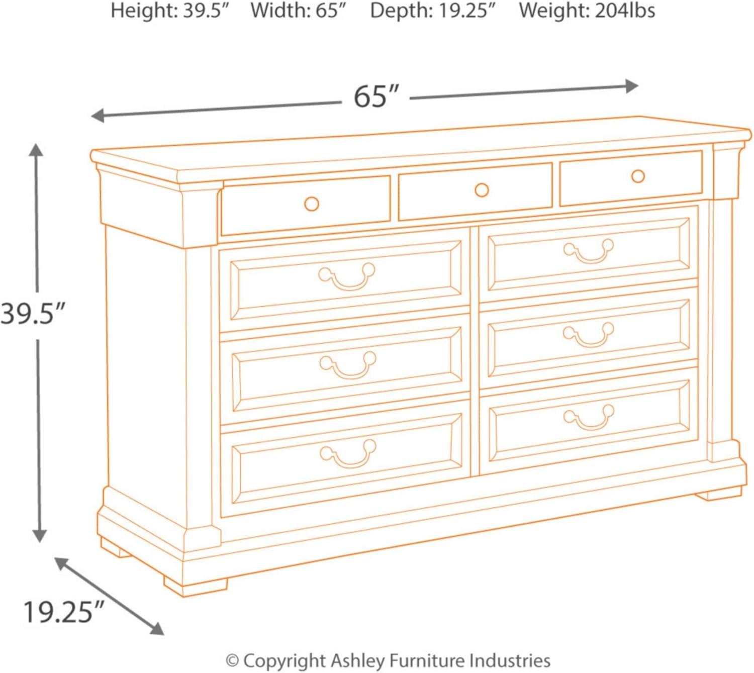 Bolanburg Dresser Antique White: 9-Drawer Storage, No Assembly - Signature Design by Ashley