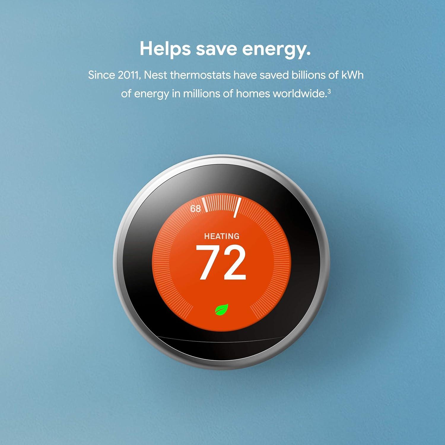 Google Nest Learning Thermostat- 3rd Generation - Black