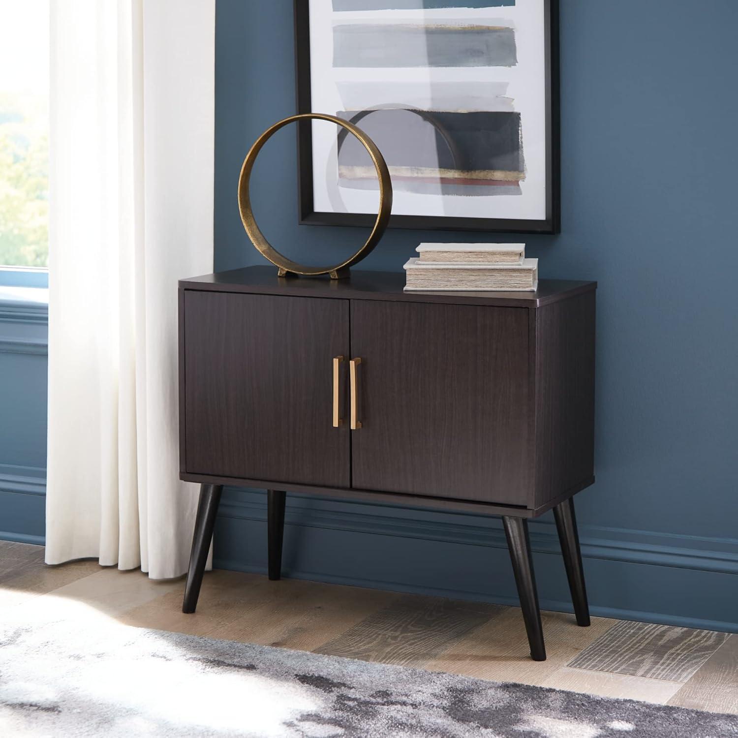 Signature Design by Ashley Contemporary Orinfield Accent Cabinet  Dark Brown