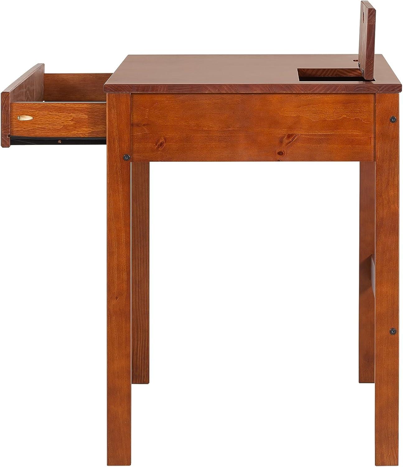 Memomad Bali Modern Home Office Desk with Drawer and Smart Storage for All Ages (35in Width, Caramel Brown Wood)