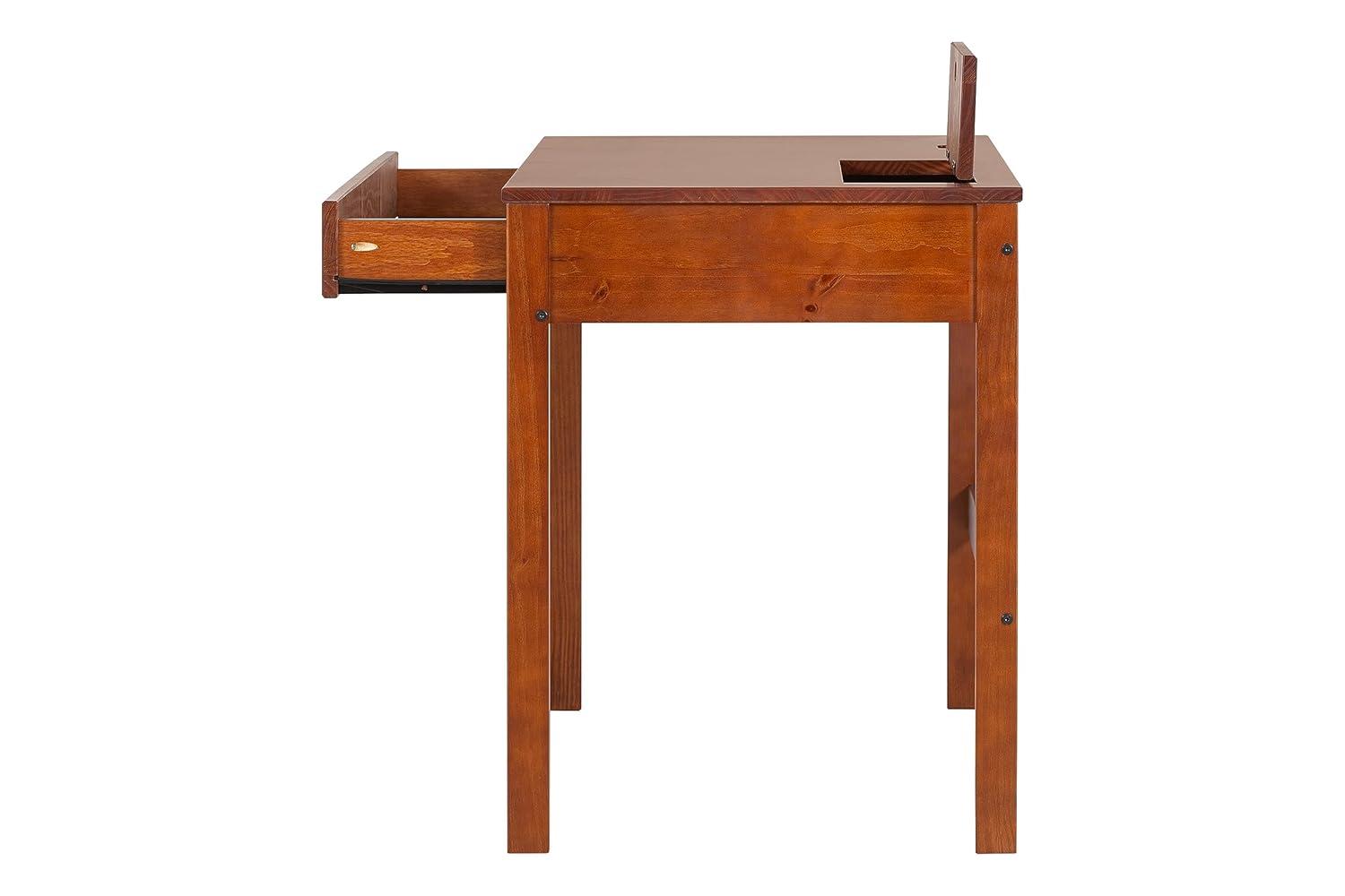 Memomad Bali Modern Home Office Desk with Drawer and Smart Storage for All Ages (35in Width, Caramel Brown Wood)