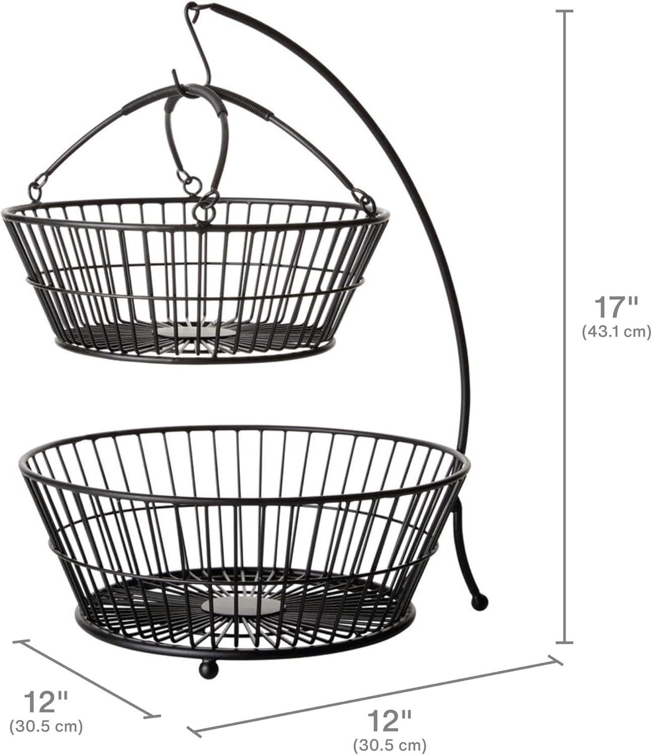 Mikasa Gourmet Basics Tully 2-Tier Basket with Banana Hanger