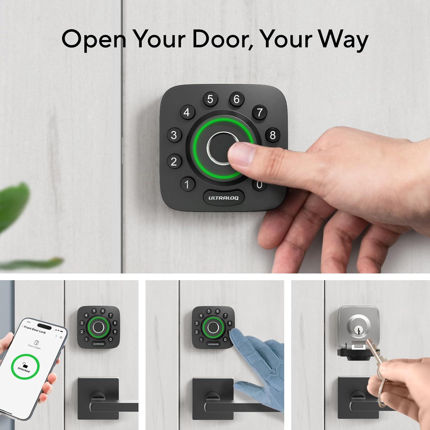 U-Tec U-Bolt Pro Bluetooth 6-in-1 Fingerprint and Keypad Smart Home Lock