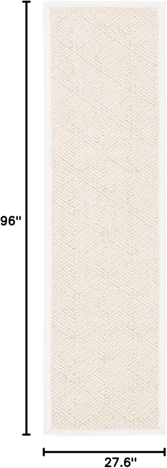 SAFAVIEH Natural Fiber Desi Geometric Diamonds Runner Rug, Ivory, 2'3" x 8'