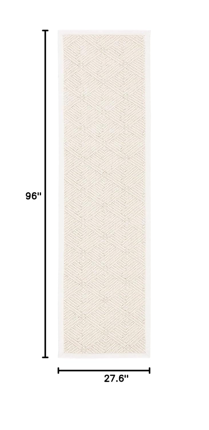 SAFAVIEH Natural Fiber Desi Geometric Diamonds Runner Rug, Ivory, 2'3" x 8'