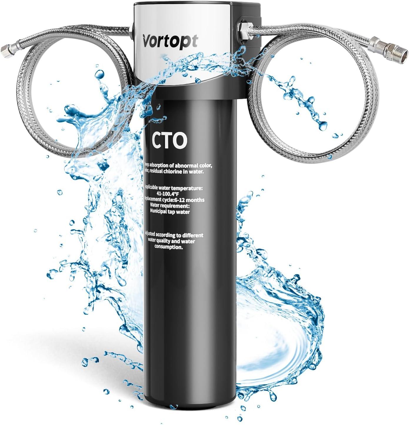 Under Sink Water Filter System ,NSF/ANSI 42 Certified Water Purifier, 28000 Galloons Large Flow Flux, Reduces PFAS, PFOA/PFOS, Chlorine, Bad Odors, Direct Connect to Kitchen Faucet, Q5-C2