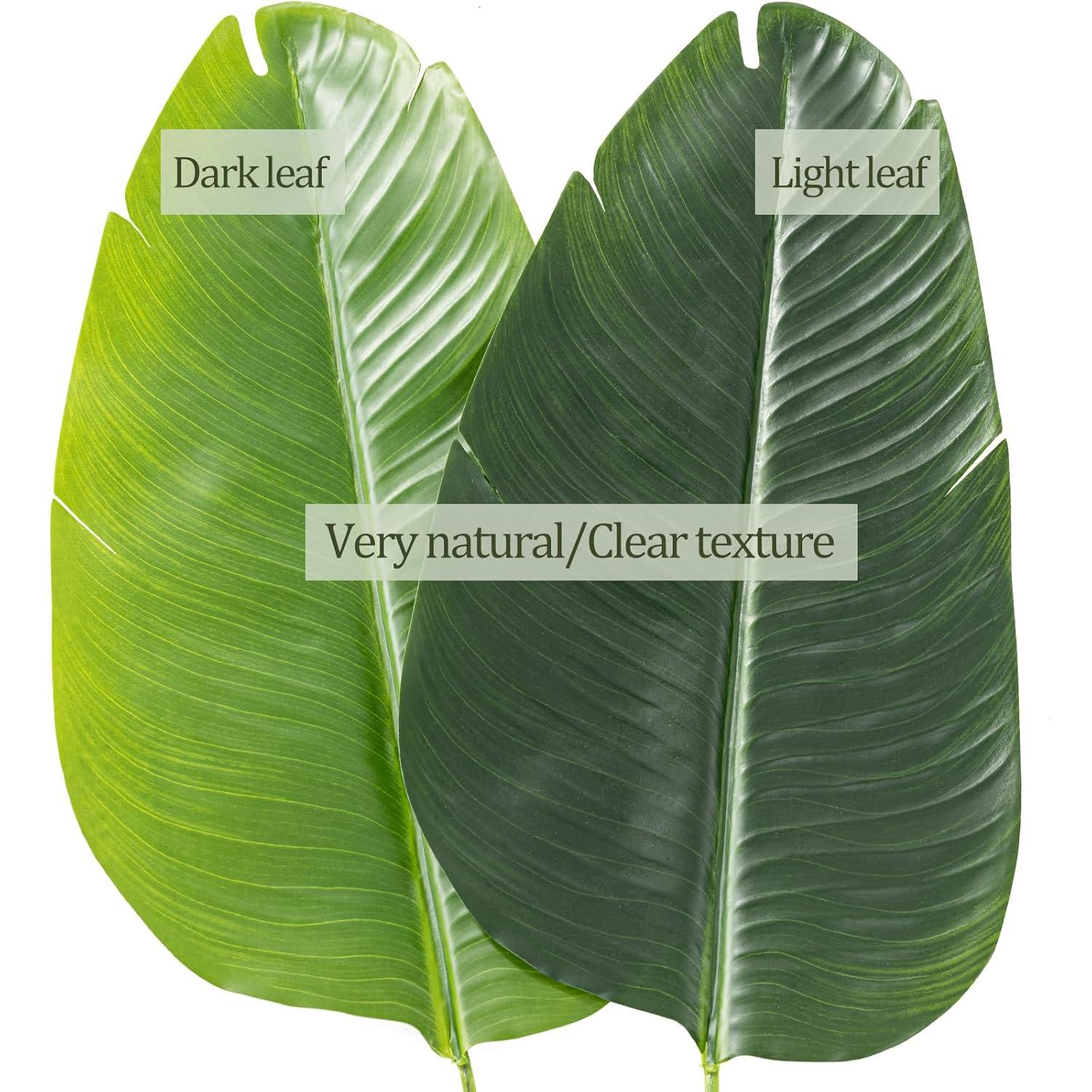Artificial Bird of Paradise Plant,5 FT Fake Banana Leaves Plants Faux Tropical Palm Tree Floor Plant Potted, Artificial Tree for Home Office Living Room Decor Indoor Perfect Housewarming Gift.