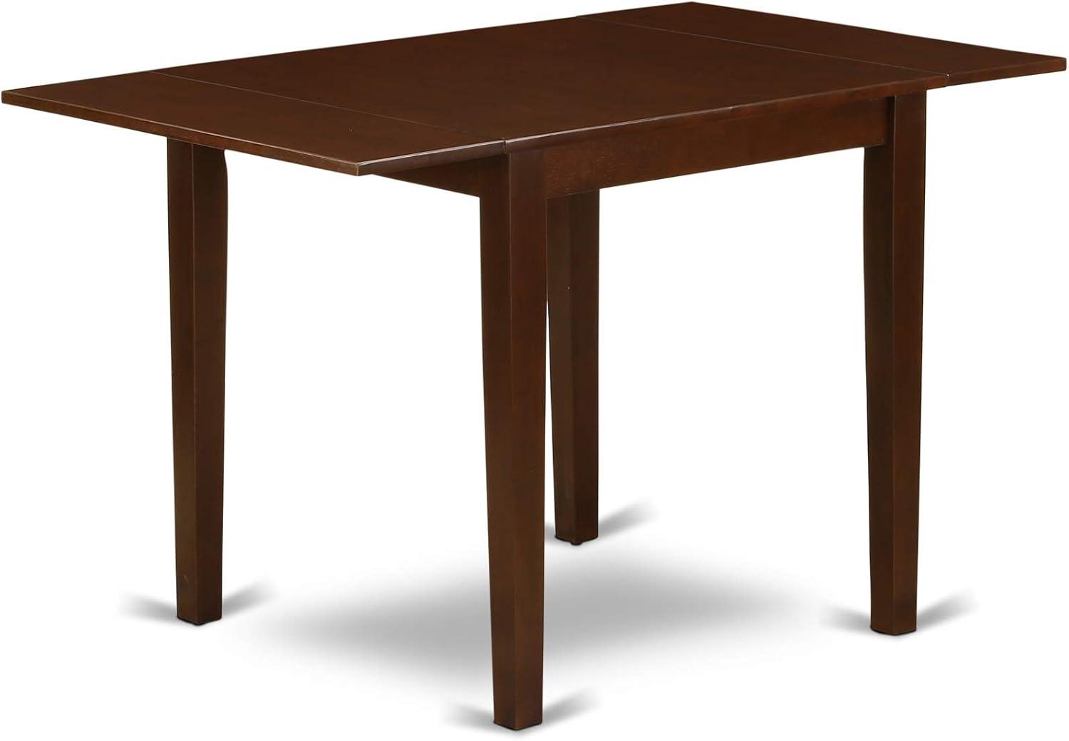 East West Furniture Norden 3-piece Dining Set with Leather Chairs in Mahogany