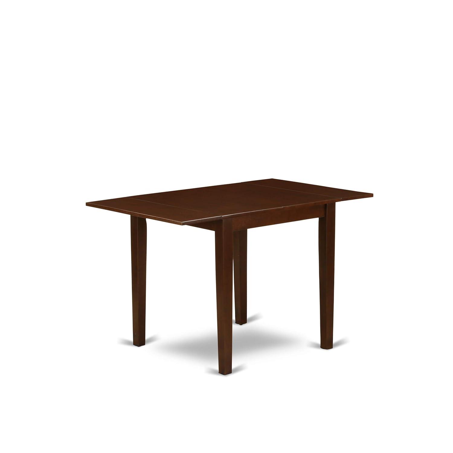 East West Furniture Norden 3-piece Dining Set with Leather Chairs in Mahogany
