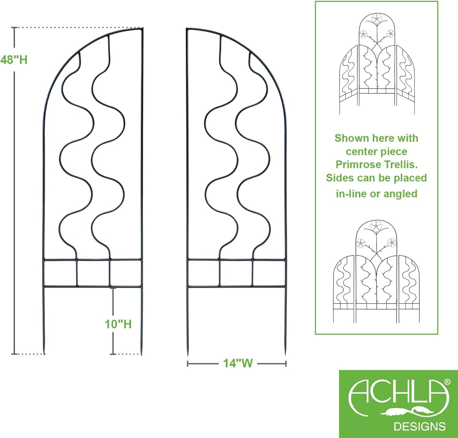 Black Wrought Iron Garden Trellis Side Panels Set