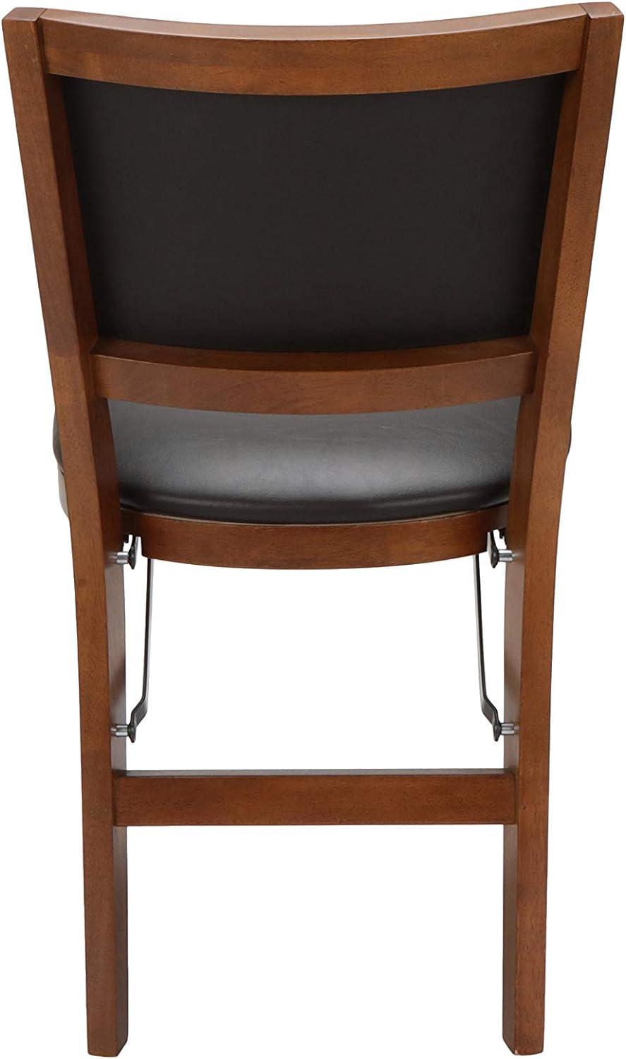 Stakmore Set of 2 Retro Upholstered Back Folding Chair Fruitwood: Polyester Seat, No Assembly, 300lb Capacity