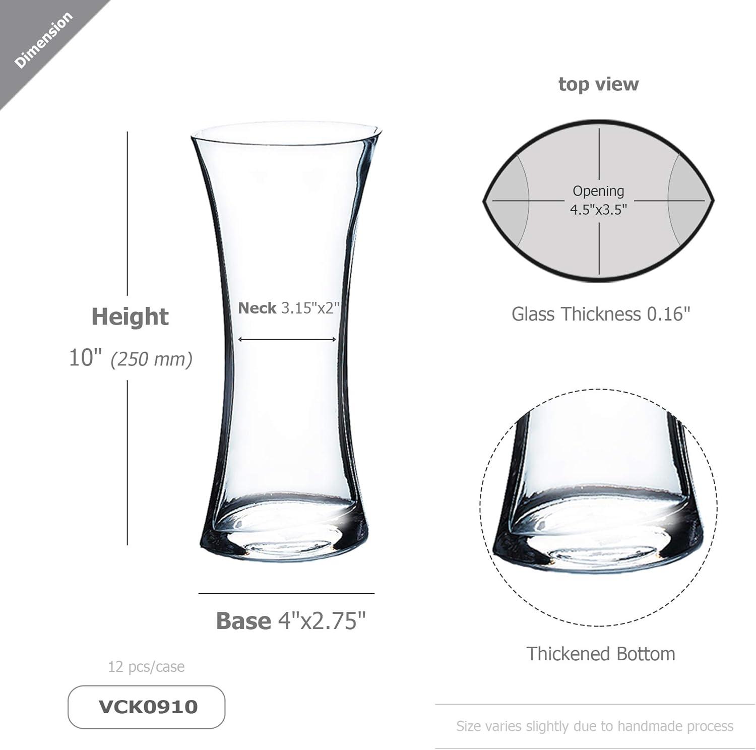 CC Home Furnishings 10" Clear Solid Flared Glass Vase