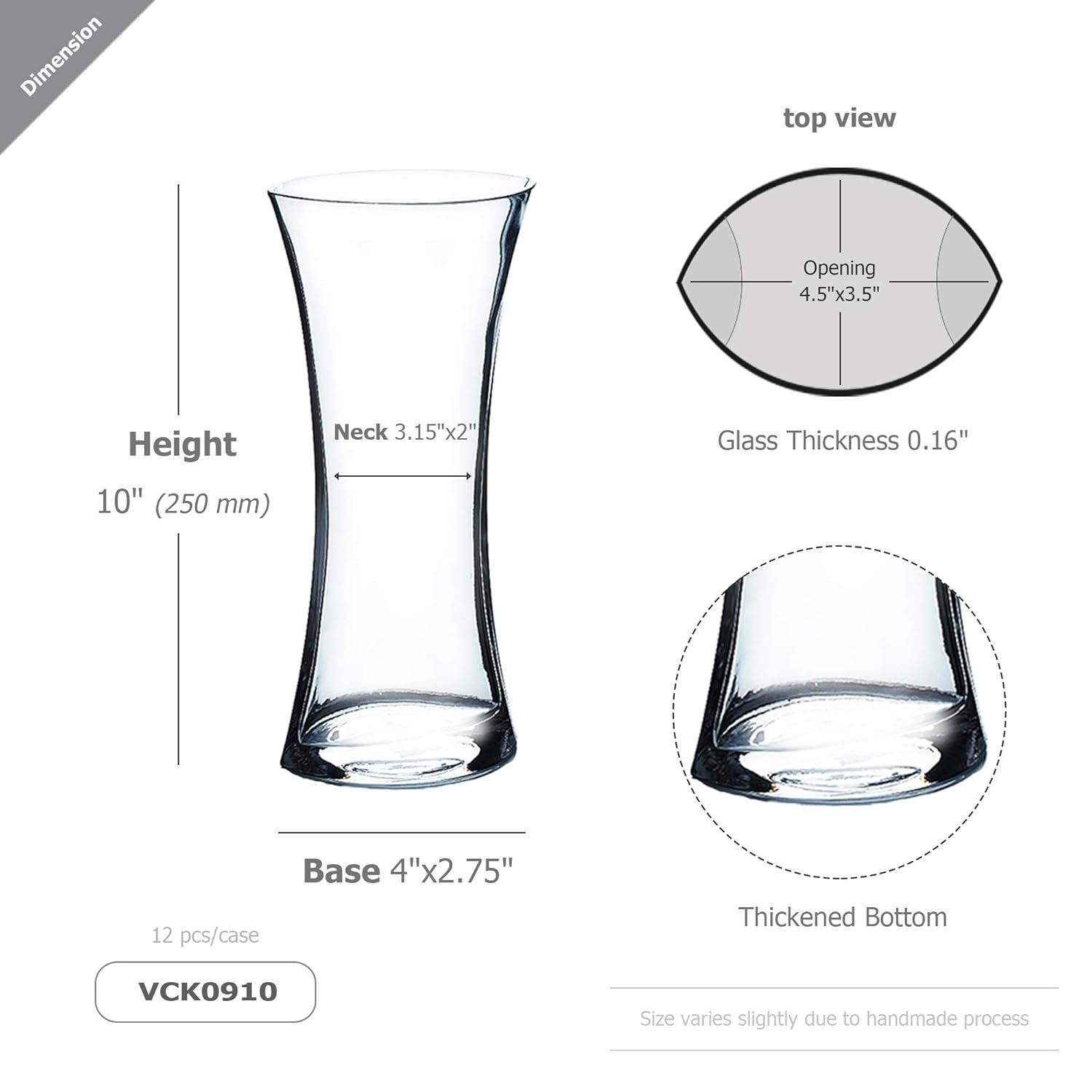 CC Home Furnishings 10" Clear Solid Flared Glass Vase