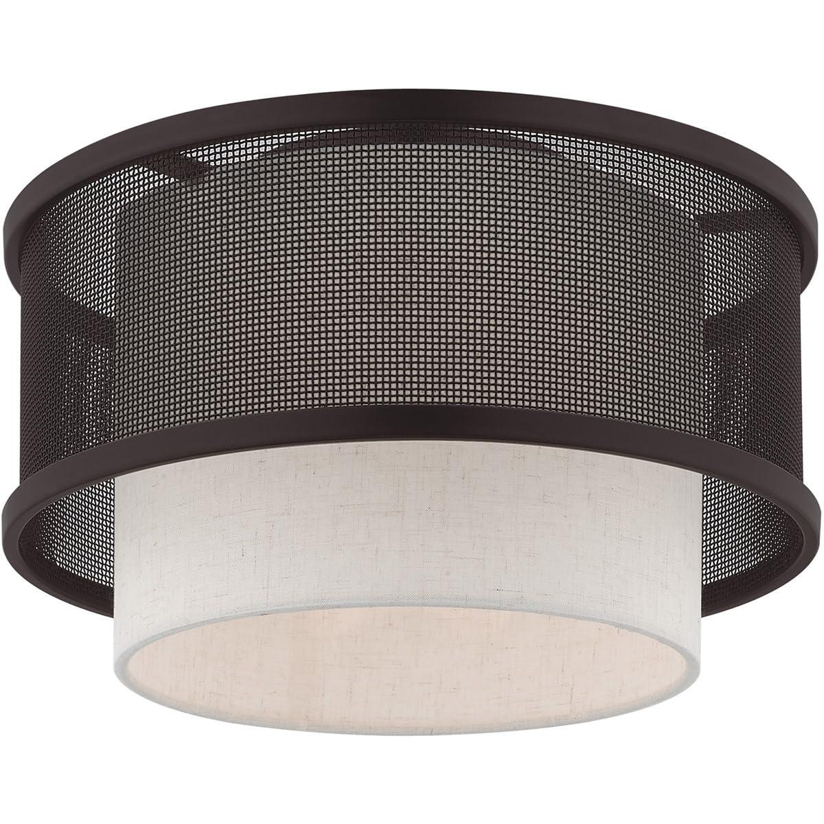 Livex Lighting Braddock 1 - Light Flush Mount in  Bronze