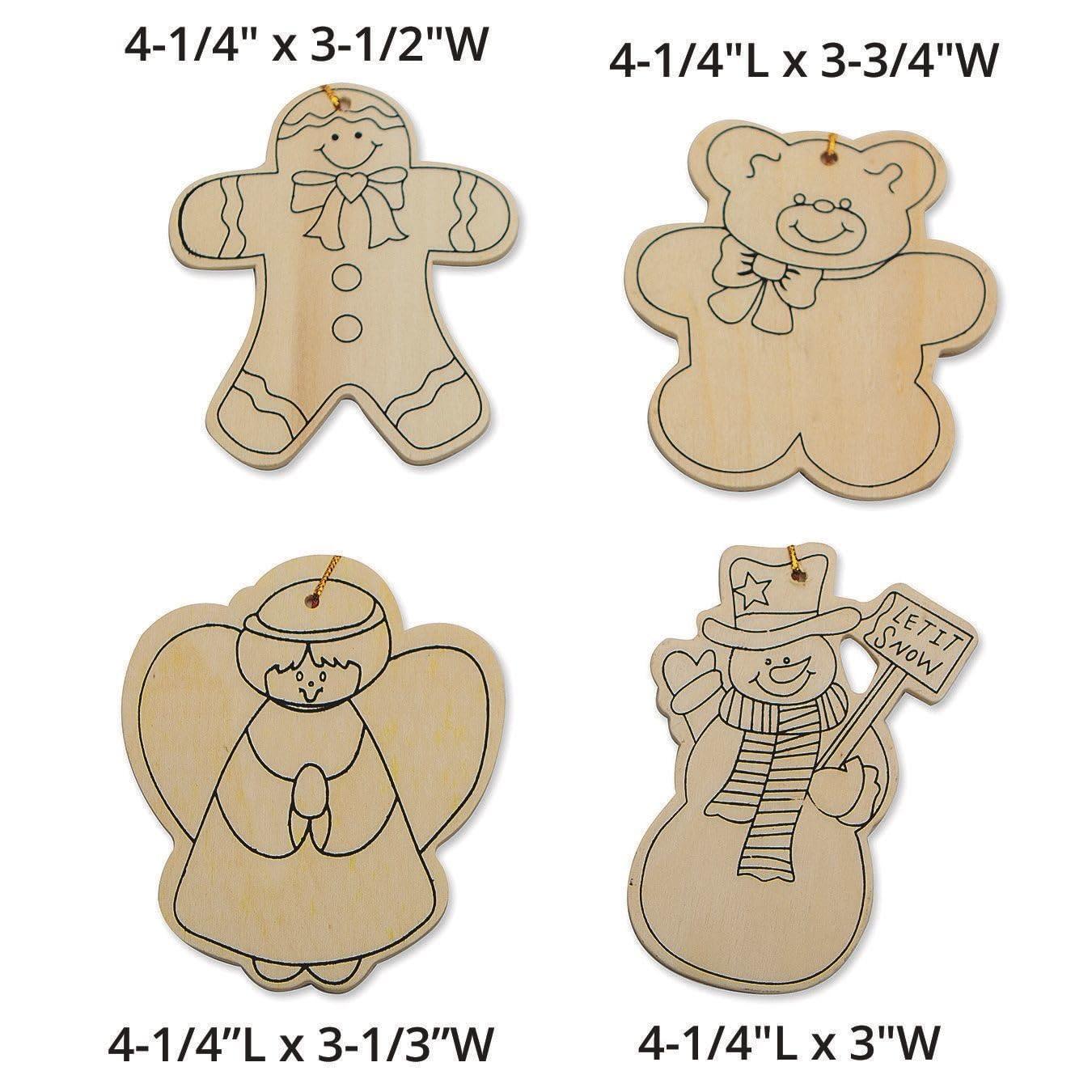 S&S Worldwide Wooden Christmas Ornaments 48/Pack (CF-4410A) WD7484