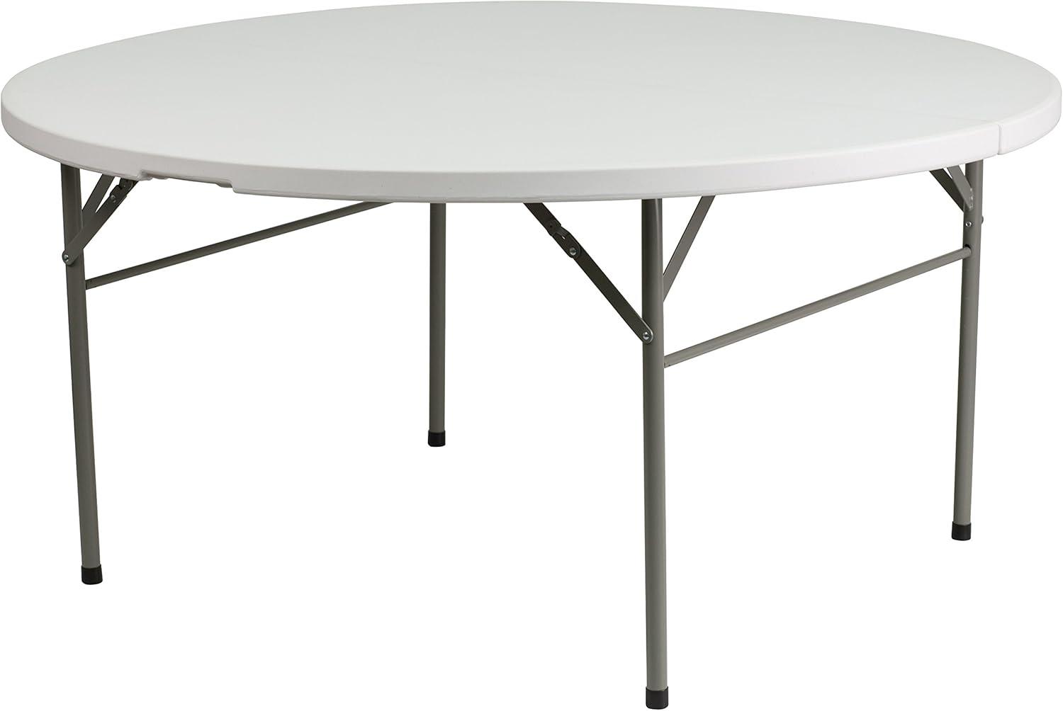 Noah Round Bi-Fold Plastic Folding Event Table with Carrying Handle