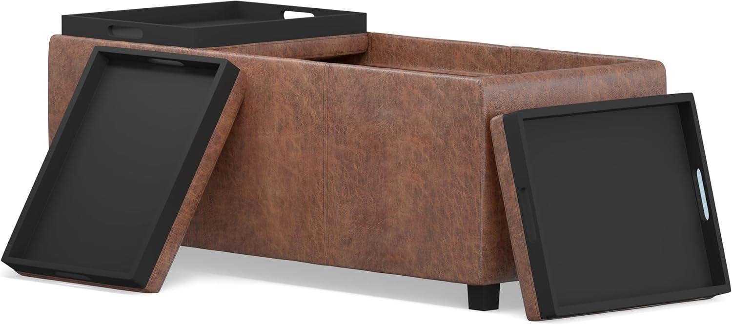 Simpli Home Avalon Extra Large Storage Ottoman Bench,Assembled