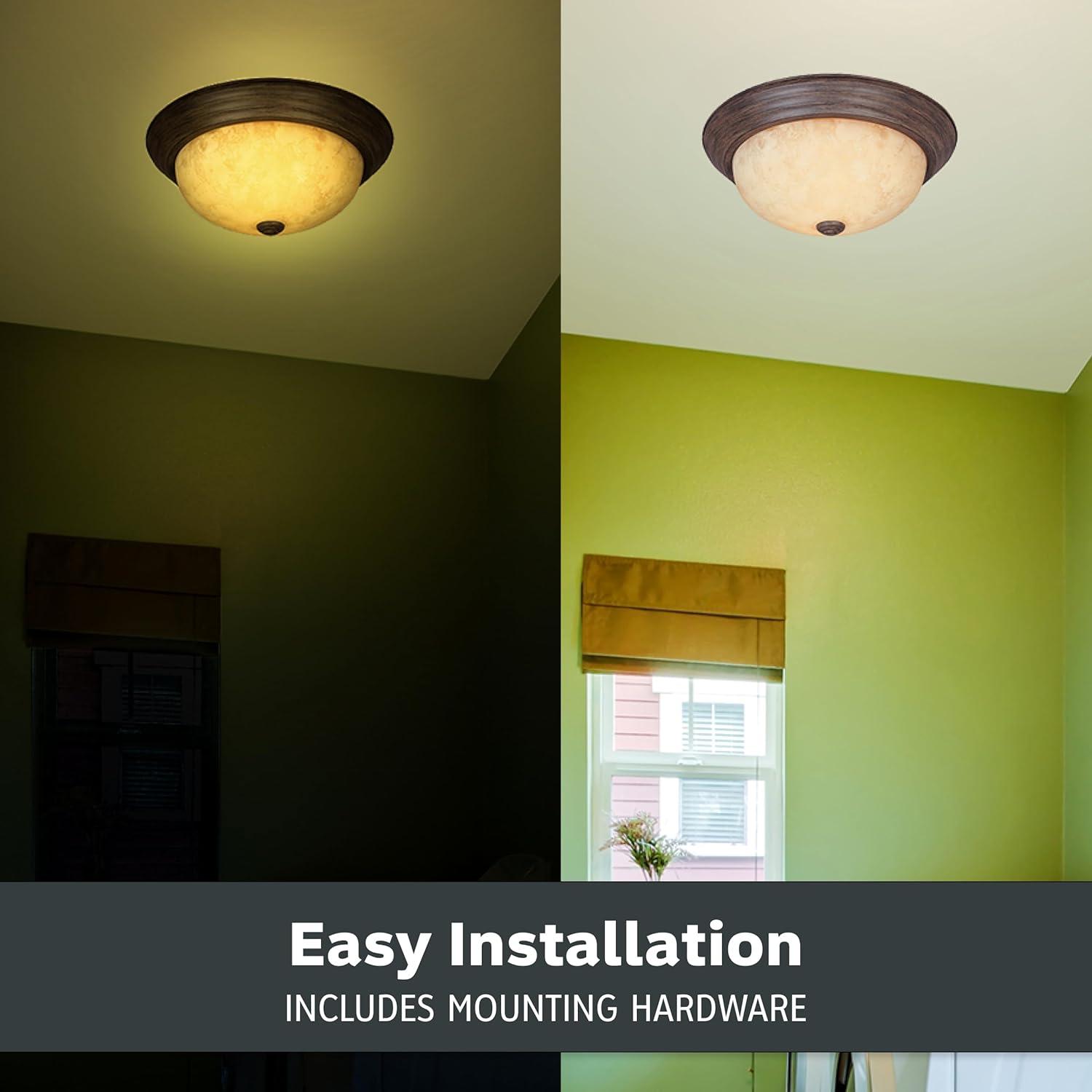 Designers Fountain 11 inch 2-Light Warm Mahogany Flush Mount Ceiling Light, 1257S-WM-AM