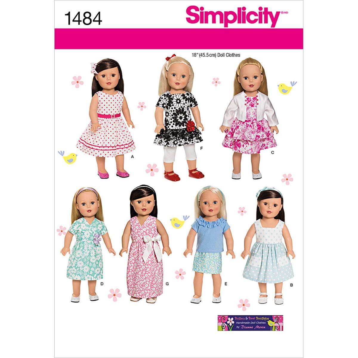 Simplicity One Size Doll Clothes Pattern, 1 Each