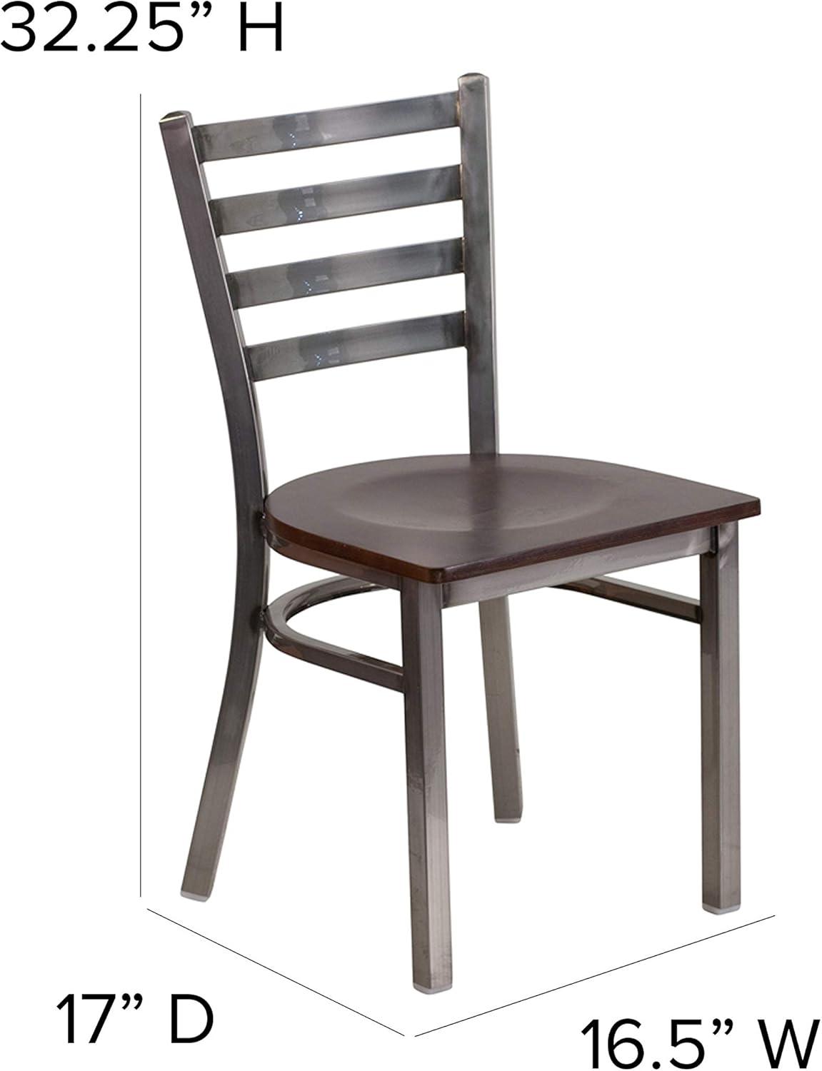Flash Furniture Kendall Clear Coated Ladder Back Metal Restaurant Chair