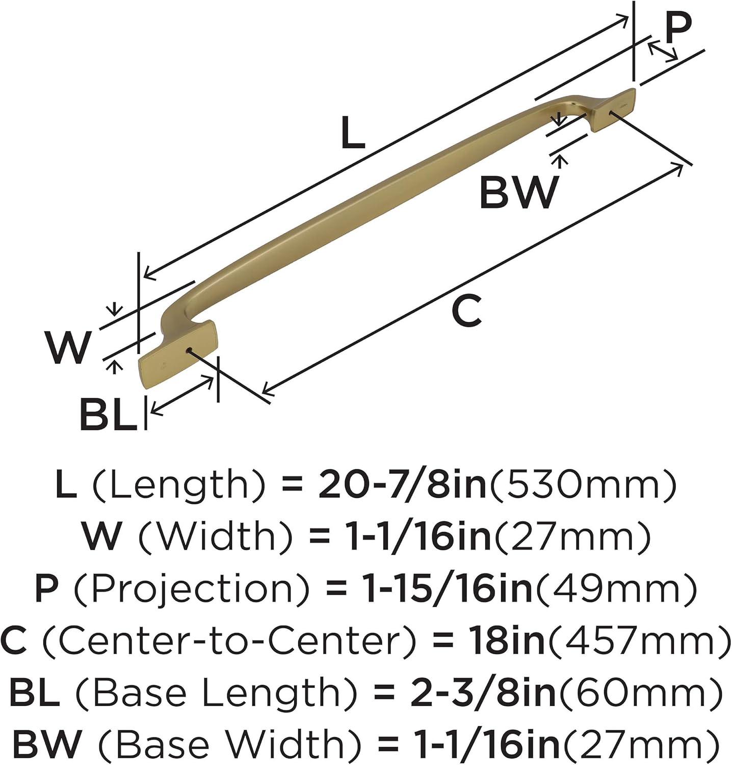 Amerock Highland Ridge 18 inch (457mm) Center-to-Center Golden Champagne Appliance Pull