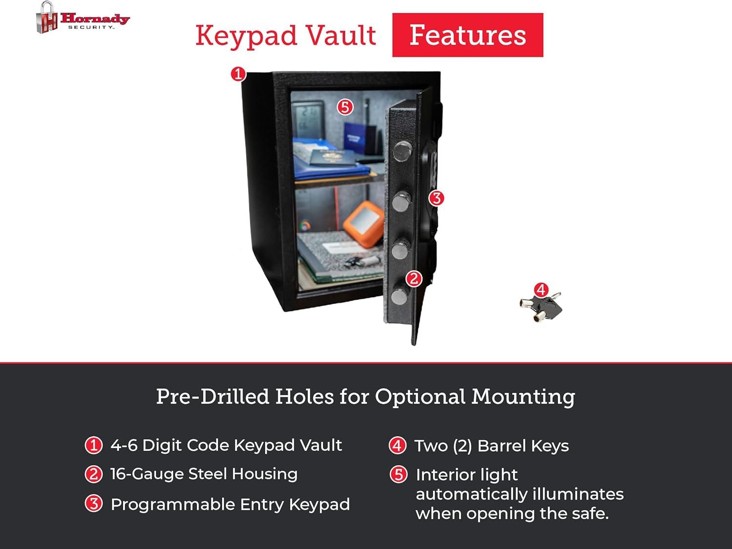 Hornady Electronic Lock Safe, 16.50 in * 15.00 in * 12.00 in Black