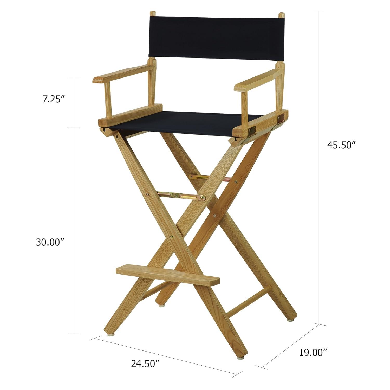 Extra-Wide Premium 30 in. Hardwoods Bar Height Directors Chair